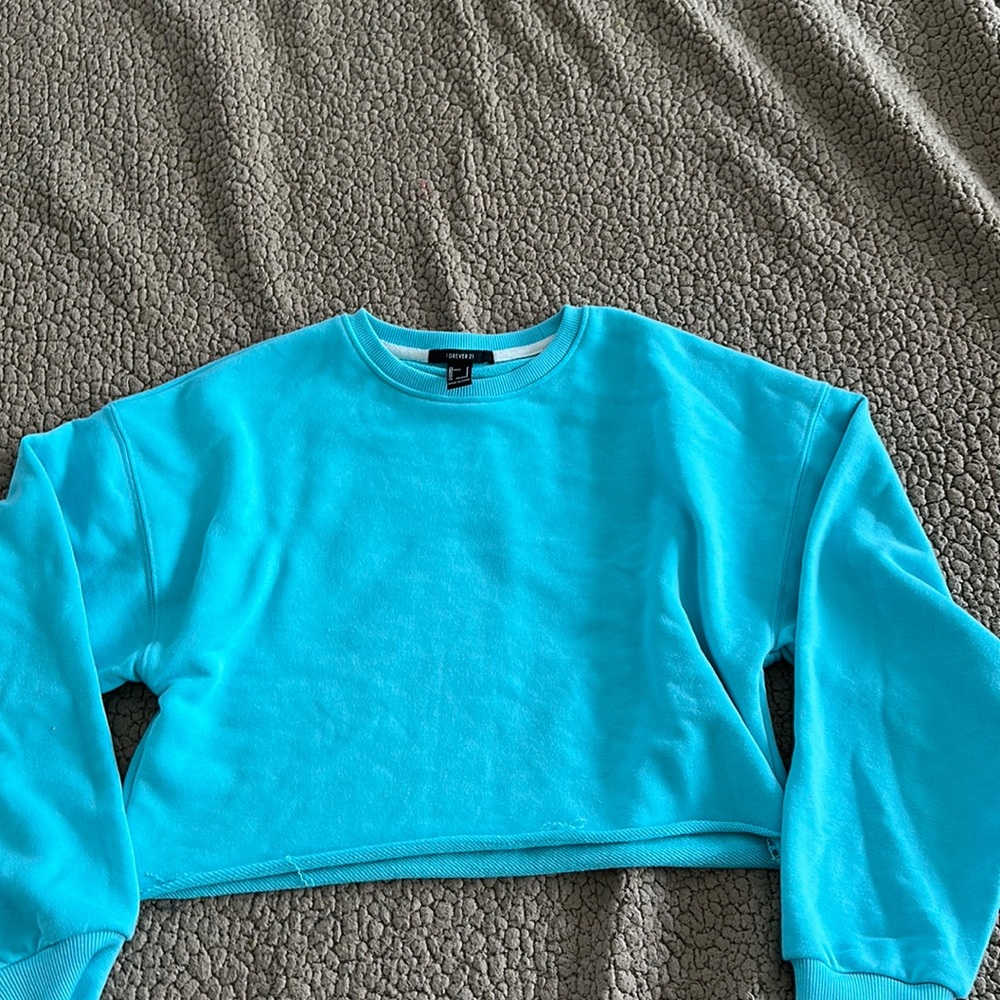a cropped sweatshirt